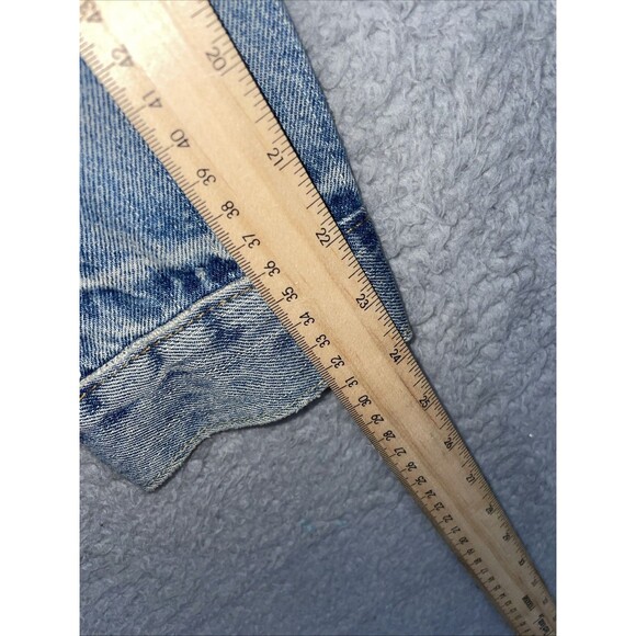 Levis Denim Jean Trucker Jacket Mens Small Blue Fade Wear Pattern - Picture 5 of 8